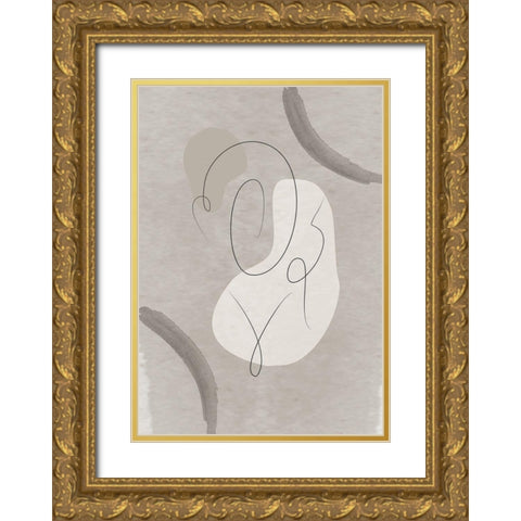 Figure 02 Gold Ornate Wood Framed Art Print with Double Matting by Ratcliffe, Tiffany