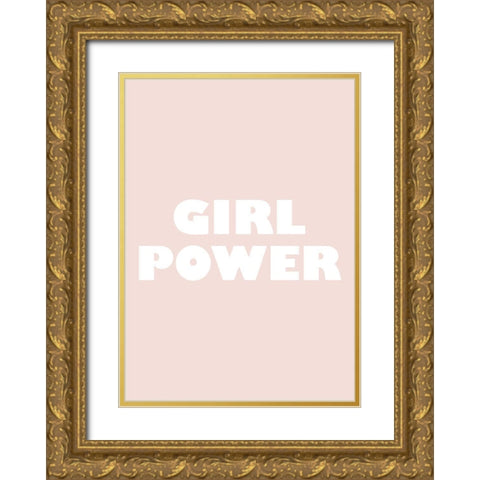 Girl Power Gold Ornate Wood Framed Art Print with Double Matting by Mi, Suki