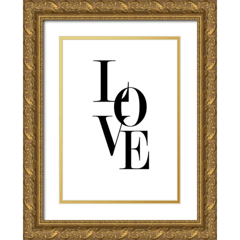Love Gold Ornate Wood Framed Art Print with Double Matting by Mi, Suki