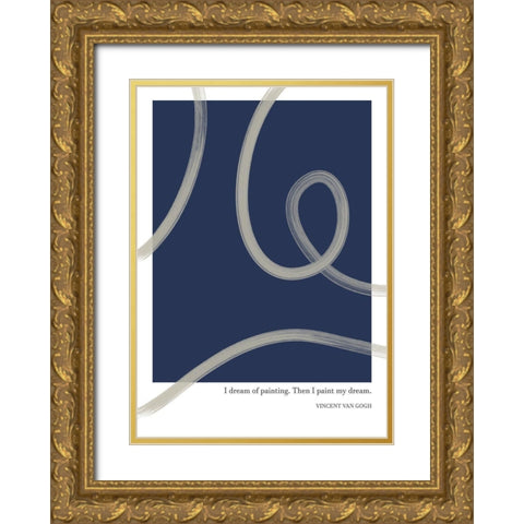 Paint My Dream Gold Ornate Wood Framed Art Print with Double Matting by Ratcliffe, Tiffany