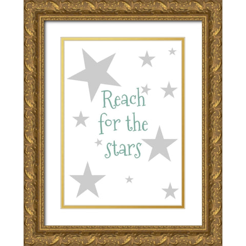 Reach for the Stars Gold Ornate Wood Framed Art Print with Double Matting by Mi, Suki
