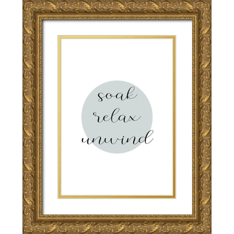 Relax-Unwind Gold Ornate Wood Framed Art Print with Double Matting by Mi, Suki
