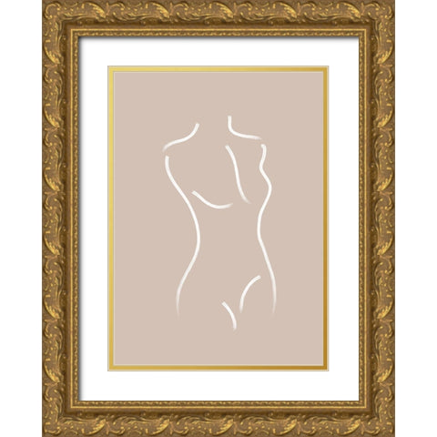 Sculpt No.1 Gold Ornate Wood Framed Art Print with Double Matting by Ratcliffe, Tiffany