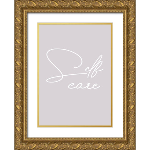 Self Care Gold Ornate Wood Framed Art Print with Double Matting by Mi, Suki