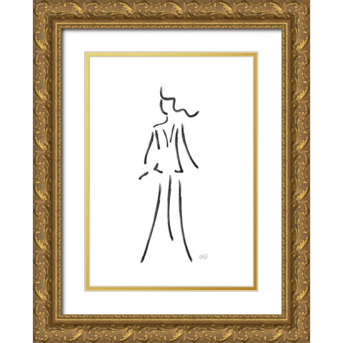 Simple Sketch - Yves Gold Ornate Wood Framed Art Print with Double Matting by Ratcliffe, Tiffany