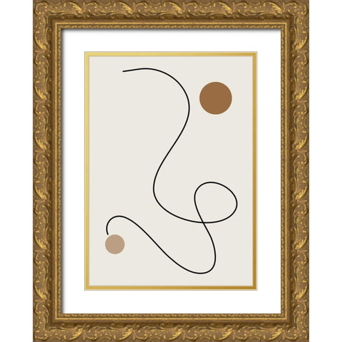 The Line No.1 Gold Ornate Wood Framed Art Print with Double Matting by Ratcliffe, Tiffany