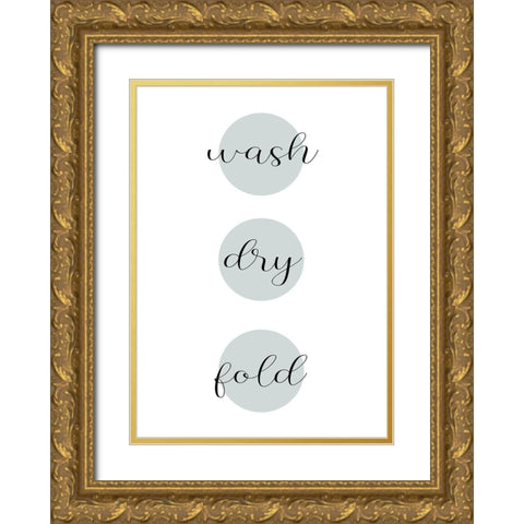 Wash Dry Fold Gold Ornate Wood Framed Art Print with Double Matting by Mi, Suki