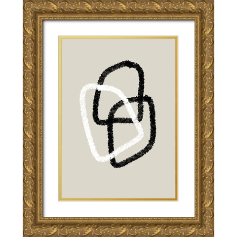 Interlock No.1 Gold Ornate Wood Framed Art Print with Double Matting by Ratcliffe, Tiffany