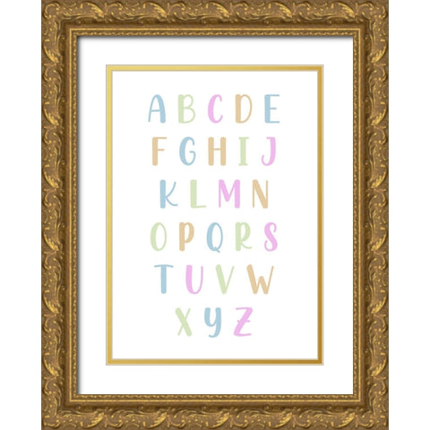 Pastel Alphabet  Gold Ornate Wood Framed Art Print with Double Matting by Mi, Suki