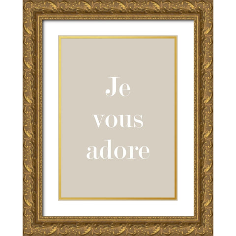 Je Vous Adore Gold Ornate Wood Framed Art Print with Double Matting by Mi, Suki