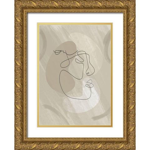 Figure 03 Gold Ornate Wood Framed Art Print with Double Matting by Ratcliffe, Tiffany