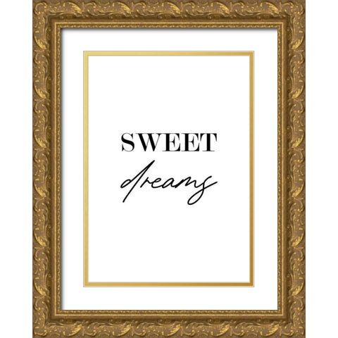 Sweet Dreams Gold Ornate Wood Framed Art Print with Double Matting by Mi, Suki