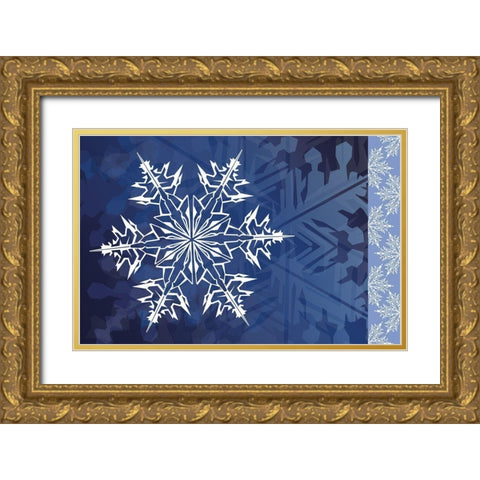 Cristal de Glace IV Gold Ornate Wood Framed Art Print with Double Matting by Art Licensing Studio