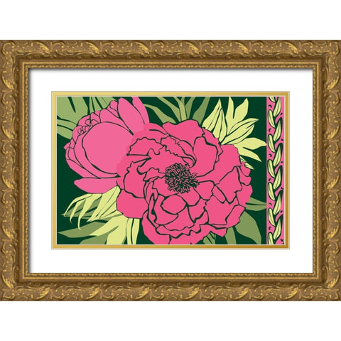 Color Bouquet IV Gold Ornate Wood Framed Art Print with Double Matting by Art Licensing Studio