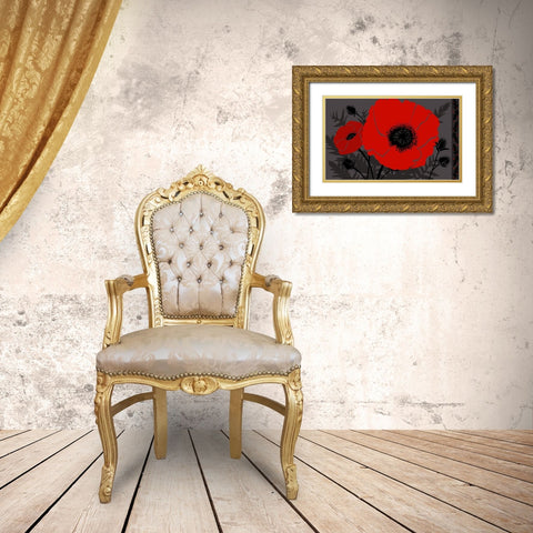 Beautes Rouges III Gold Ornate Wood Framed Art Print with Double Matting by Art Licensing Studio