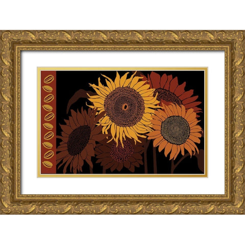 Tournesol II Gold Ornate Wood Framed Art Print with Double Matting by Art Licensing Studio