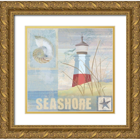 Coastal Beacon II Gold Ornate Wood Framed Art Print with Double Matting by Art Licensing Studio