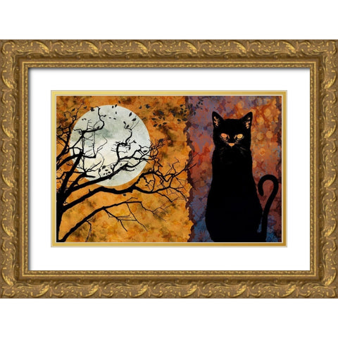 All Hallows Eve 1 Gold Ornate Wood Framed Art Print with Double Matting by Art Licensing Studio