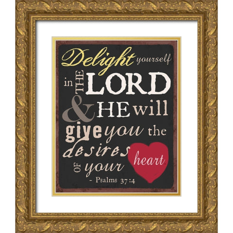 Psalm Saying I Gold Ornate Wood Framed Art Print with Double Matting by Art Licensing Studio