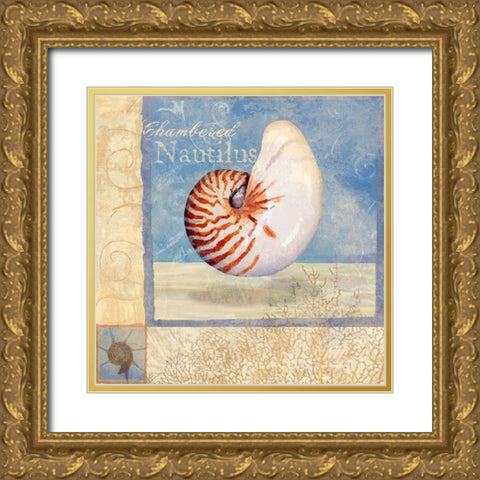 Ocean Beauties V Gold Ornate Wood Framed Art Print with Double Matting by Art Licensing Studio