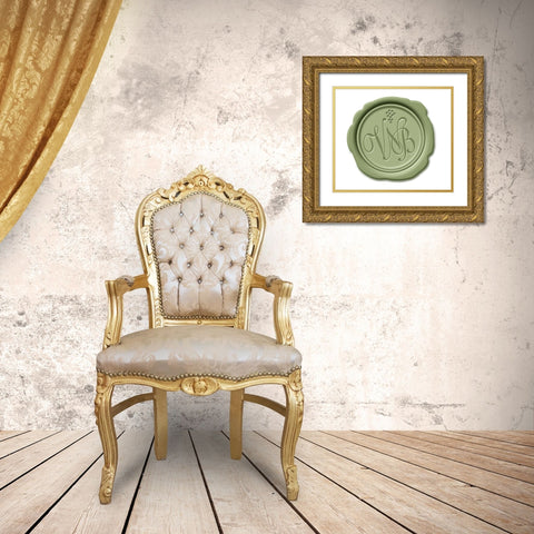 Wax Seal Verdot  Gold Ornate Wood Framed Art Print with Double Matting by Art Licensing Studio