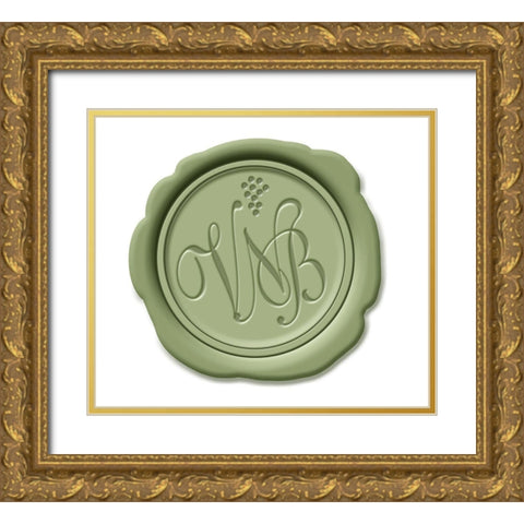 Wax Seal Verdot  Gold Ornate Wood Framed Art Print with Double Matting by Art Licensing Studio