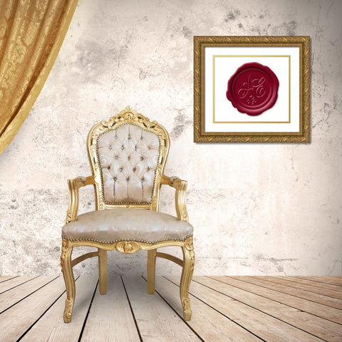 Wax Seal Grenache  Gold Ornate Wood Framed Art Print with Double Matting by Art Licensing Studio