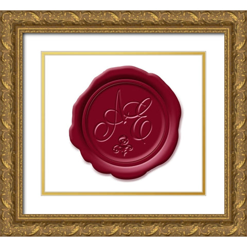 Wax Seal Grenache  Gold Ornate Wood Framed Art Print with Double Matting by Art Licensing Studio