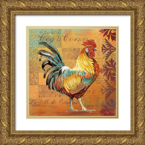 Coq Motifs I Gold Ornate Wood Framed Art Print with Double Matting by Art Licensing Studio