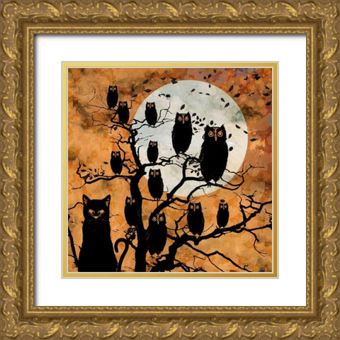 All Hallows Eve III Gold Ornate Wood Framed Art Print with Double Matting by Art Licensing Studio