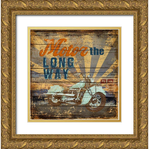 Motor the Way Gold Ornate Wood Framed Art Print with Double Matting by Art Licensing Studio