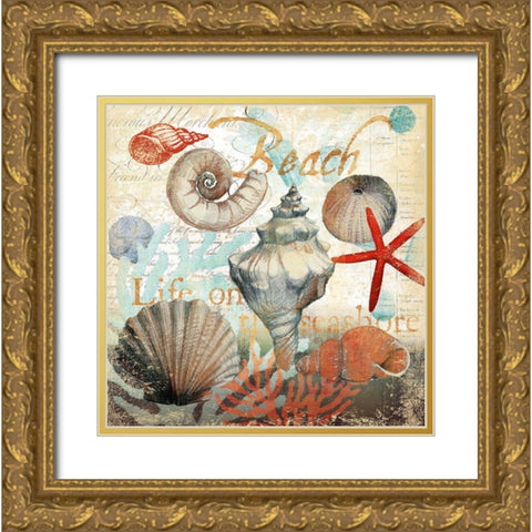 Shell Collector1 Gold Ornate Wood Framed Art Print with Double Matting by Art Licensing Studio