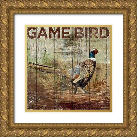 Open Season Pheasant Gold Ornate Wood Framed Art Print with Double Matting by Art Licensing Studio