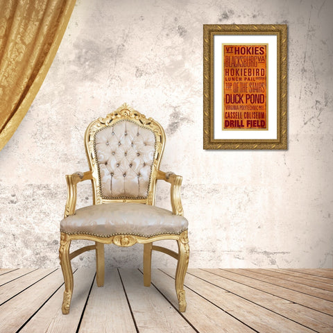VT Text Gold Ornate Wood Framed Art Print with Double Matting by Art Licensing Studio