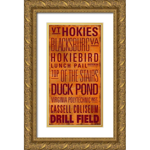 VT Text Gold Ornate Wood Framed Art Print with Double Matting by Art Licensing Studio