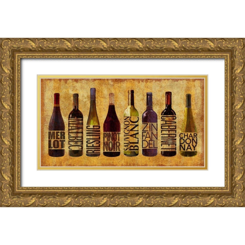 All Wined Up  Gold Ornate Wood Framed Art Print with Double Matting by Art Licensing Studio