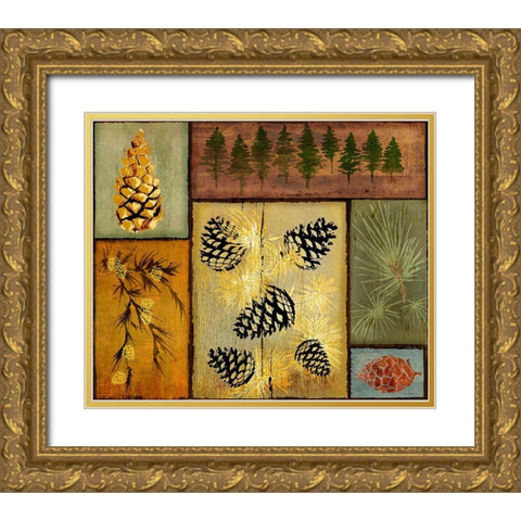 Pines and Oak I Gold Ornate Wood Framed Art Print with Double Matting by Art Licensing Studio