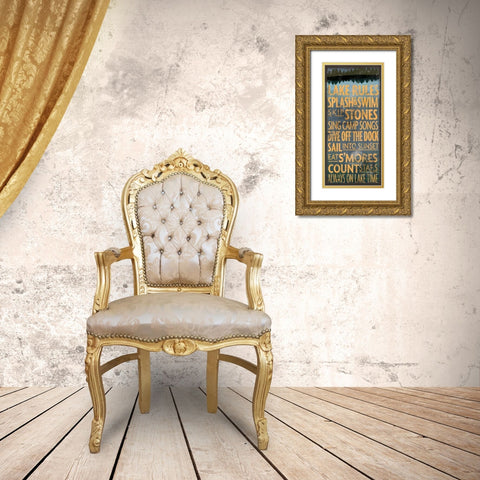 Lake Rules Gold Ornate Wood Framed Art Print with Double Matting by Art Licensing Studio