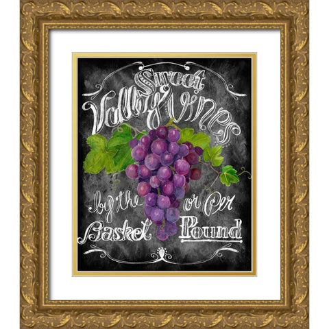 Sweet Valley Vines Gold Ornate Wood Framed Art Print with Double Matting by Art Licensing Studio