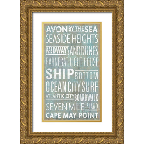 Jersey Shore Sites Gold Ornate Wood Framed Art Print with Double Matting by Art Licensing Studio