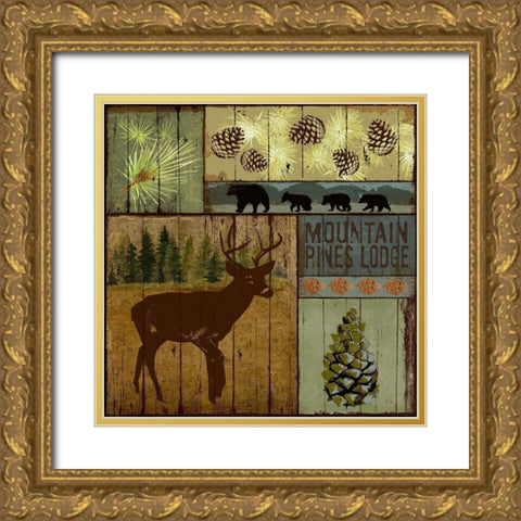 Pines and Oaks III Gold Ornate Wood Framed Art Print with Double Matting by Art Licensing Studio