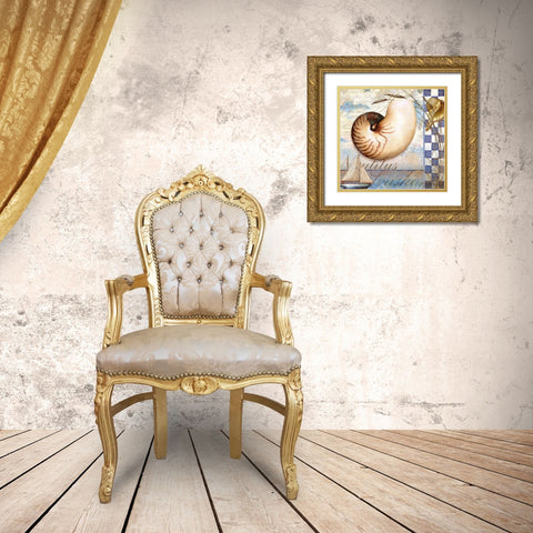 Shell Dreams 2 Gold Ornate Wood Framed Art Print with Double Matting by Art Licensing Studio