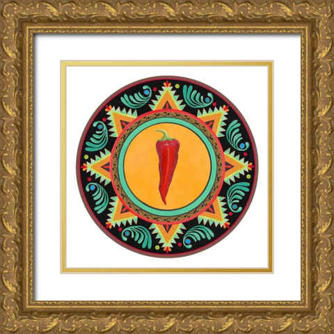 Talavera Tex-mex 1 Gold Ornate Wood Framed Art Print with Double Matting by Art Licensing Studio