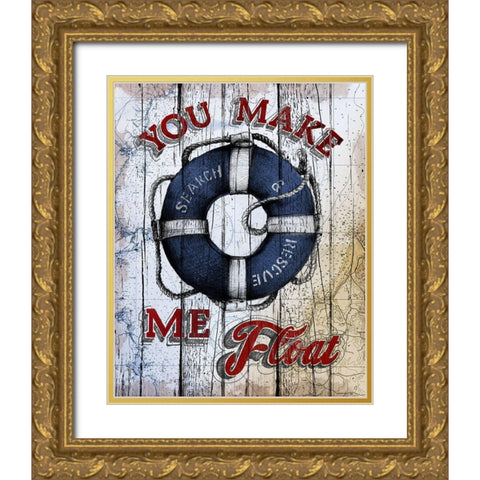 Lifesaver Gold Ornate Wood Framed Art Print with Double Matting by Art Licensing Studio