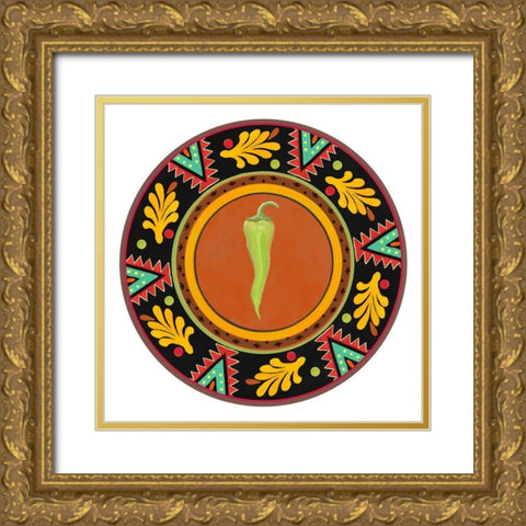 Talavera Tex-mex IV Gold Ornate Wood Framed Art Print with Double Matting by Art Licensing Studio