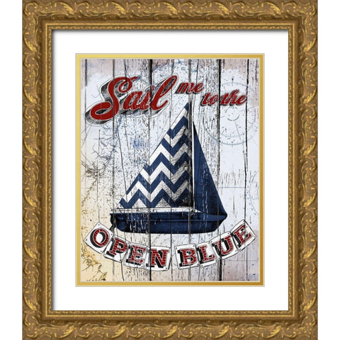 Sail Me Gold Ornate Wood Framed Art Print with Double Matting by Art Licensing Studio