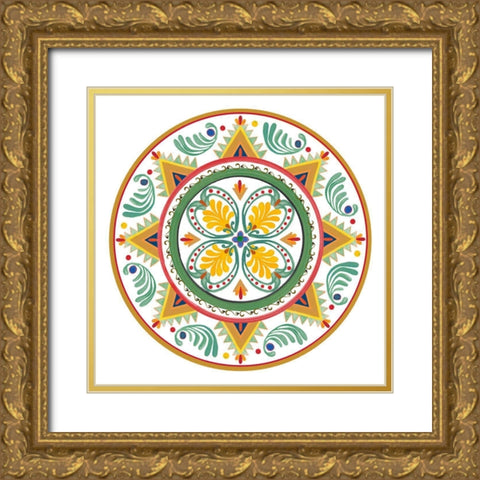 Talavera de Moda 1 Gold Ornate Wood Framed Art Print with Double Matting by Art Licensing Studio