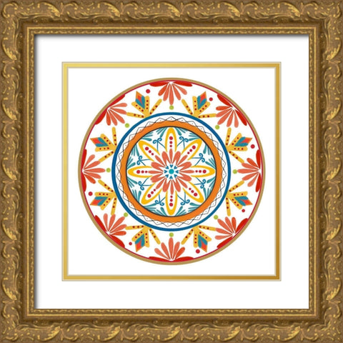 Talavera de Moda III Gold Ornate Wood Framed Art Print with Double Matting by Art Licensing Studio