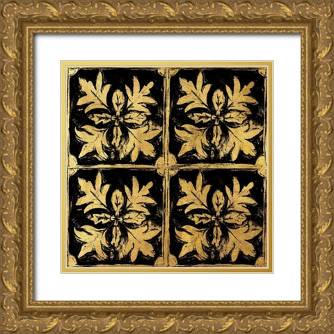 BAndG Tileworks 2 Gold Ornate Wood Framed Art Print with Double Matting by Art Licensing Studio