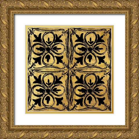 BAndG Tileworks 3 Gold Ornate Wood Framed Art Print with Double Matting by Art Licensing Studio